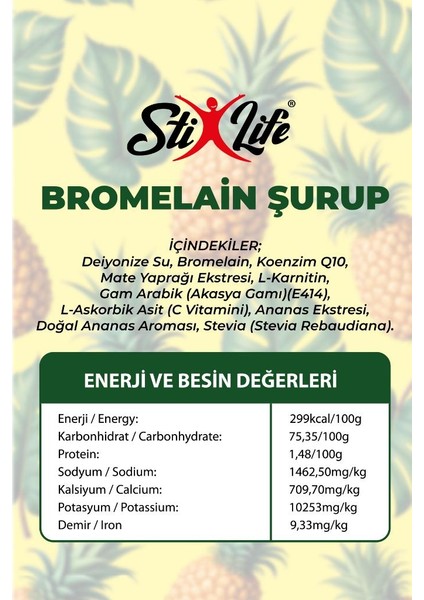 Stixlife Bromelain Detox Şurubu 250 ml modelleri