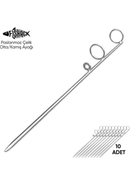 Olta Kamış Ayağı - Paslanmaz Çelik - Fishack - Galvaniz Kaplamalı - 10'lu fırsatları