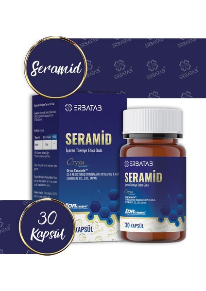 Seramid 30 Kapsül Cilt Bariyeri ve Nem Desteği İçeren Takviye Edici Gıda