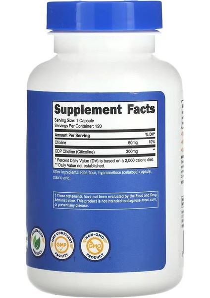 cost Cdp Choline Citicoline 300 Mg 120 Capsules fiyatları