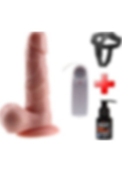 Odinsshop 19 cm Belden Bağlamalı Kumandalı Gerçekçi Titreşimli Dildo Vibratör Penis