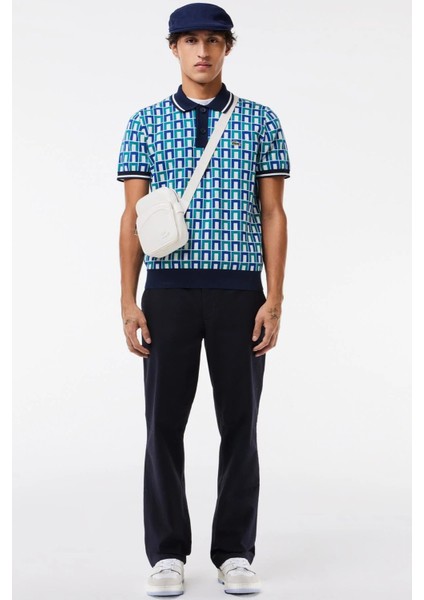 Erkek Monogram Polo Yaka Triko Tişört Beyaz fırsatları