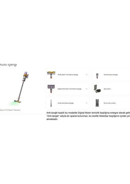 V15 Detect™ Absolute Kablosuz Süpürge EOL