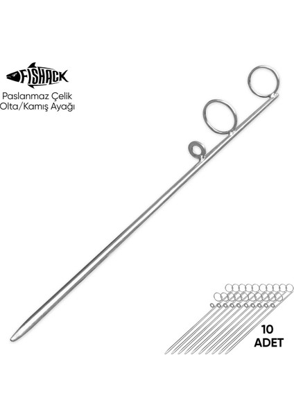 Olta Kamış Ayağı - Paslanmaz Çelik - Fishack - Galvaniz Kaplamalı - 10'lu