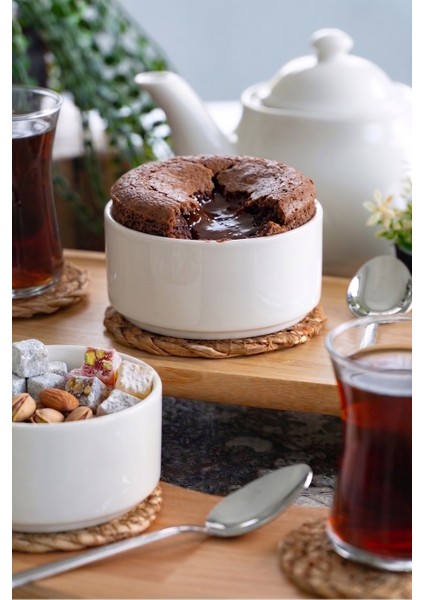 2’li 10 Cm Porselen Sufle Kabı Mini Fırın Kabı Ramekin Tatlı ve Sunum Kabı modelleri