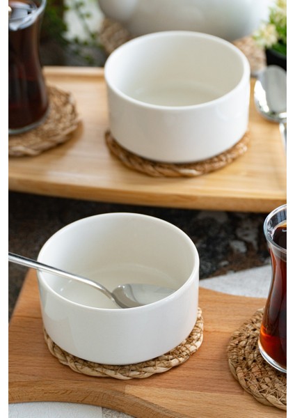 2’li 10 Cm Porselen Sufle Kabı Mini Fırın Kabı Ramekin Tatlı ve Sunum Kabı