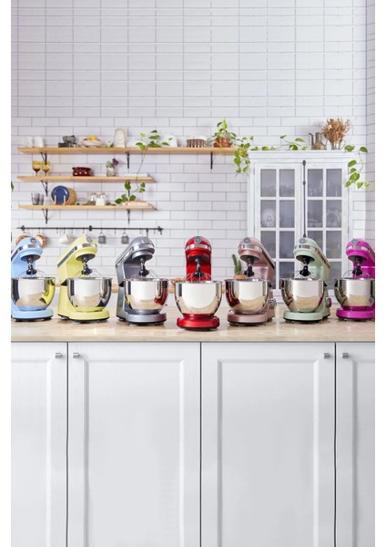 Mastermaid Chef Stand Mikser 1500 W Güçlü Motor ve 5 Lt Kapasite ile Metal Rosegold