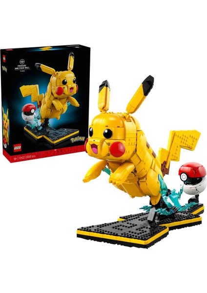 LEGO Pokémon Pikachu ve Poké Topu 72152 - Yetişkinler Için Duruşu Ayarlanabilir Figür Içeren Video Oyunu Modeli Yapım Seti (2050 Parça)