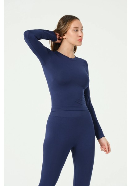 Yuvarlak Yaka Uzun Kollu Seamless Crop fiyatları