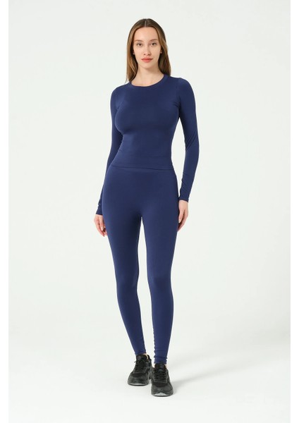 Yuvarlak Yaka Uzun Kollu Seamless Crop fırsatları