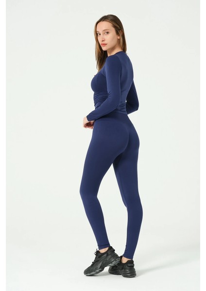 Yuvarlak Yaka Uzun Kollu Seamless Crop indirimleri
