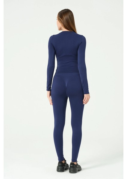 Yuvarlak Yaka Uzun Kollu Seamless Crop