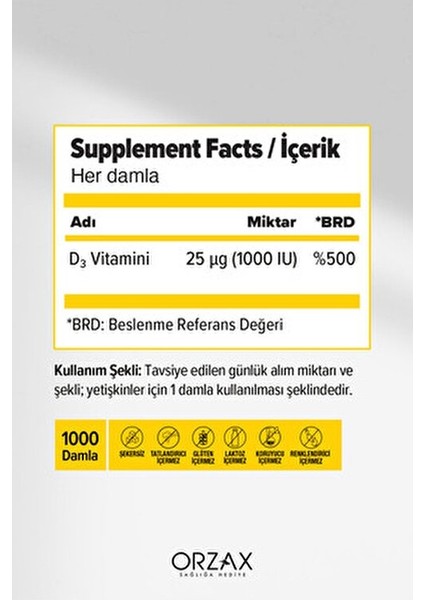 Vitamin D3 1000 IU Damla 50 ml Yetişkinler İçin Pratik Kullanım ve Yüksek Emilim fiyatları