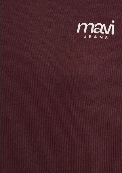 Mavi Jeans Baskılı Bordo Tişört 1613804-70223