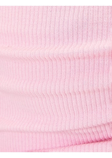 Drapeli V Yaka Crop Üst Kolsuz Slim Fit
