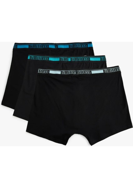 3'lü Boxer Seti Slim Fit Slogan Baskılı Pamuklu fiyatları