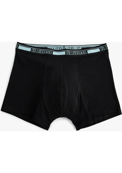 3'lü Boxer Seti Slim Fit Slogan Baskılı Pamuklu fırsatları