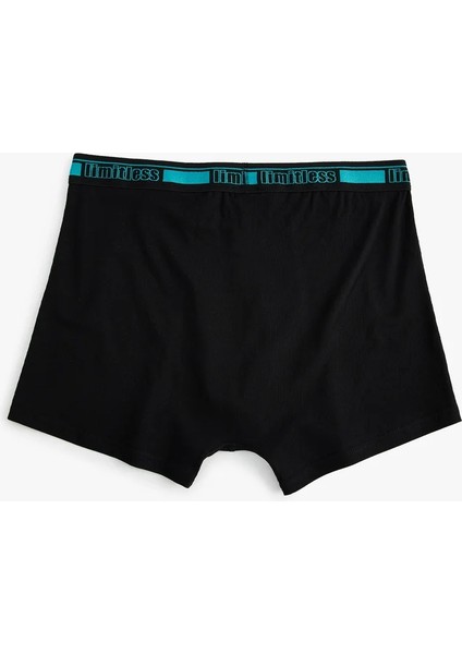 3'lü Boxer Seti Slim Fit Slogan Baskılı Pamuklu
