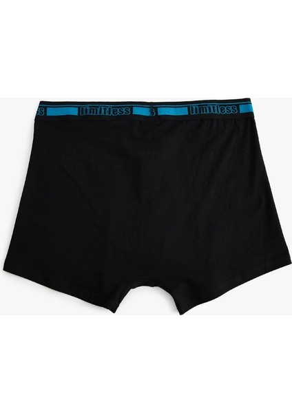 3'lü Boxer Seti Slim Fit Slogan Baskılı Pamuklu