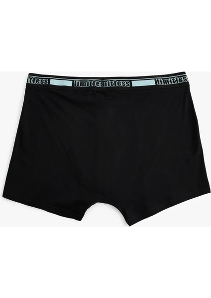 3'lü Boxer Seti Slim Fit Slogan Baskılı Pamuklu
