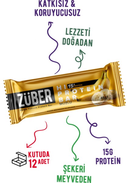 Muzlu Hi Protein Bar 45G x 12 Adet (15G Protein) modelleri