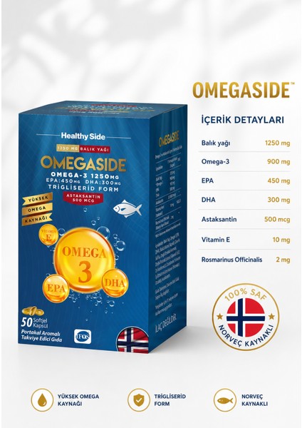 Omegaside Omega-3 Portakal Aromalı 50 Softjel Kapsül modelleri