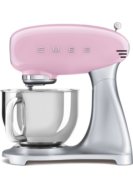 Smeg 50's Style Retro Pembe Stand Mikser Smf02pkeu 800 W Güç ve 4,8 lt Kapasite ile Dökme Demir Alüminyum Gövde