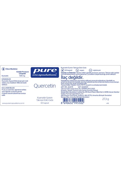 Quercetin 60 Kapsül fiyatları
