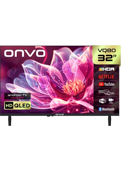 ONVO 32VQ80F2HA 32'' 82 Ekran Uydu Alıcılı Hd Ready WhaleOS QLED TV