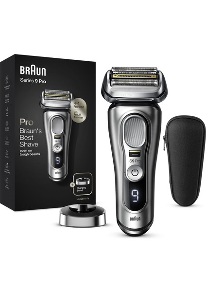 Braun Series 9 Pro 9417 Gümüş Islak & Kuru Tıraş Makinesi Kablosuz Kullanım Özelliği ile
