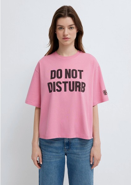 Slogan Baskılı Pembe Tişört 1613923-71063 fırsatları