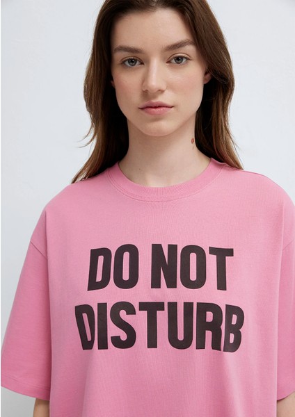 Slogan Baskılı Pembe Tişört 1613923-71063