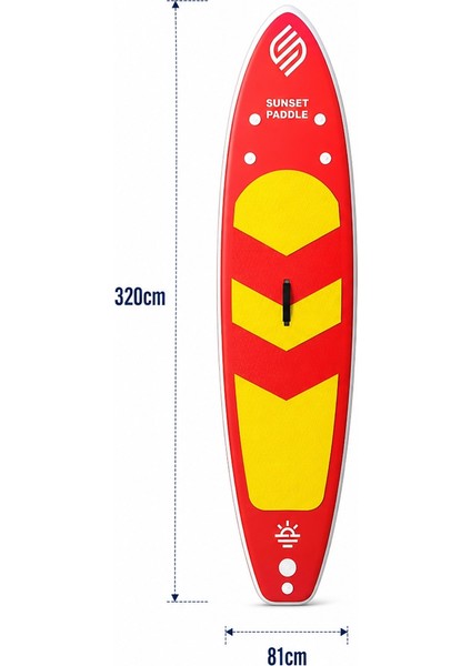 Crazy Fan Sarı Kırmızı Şişme SUP Board / Paddle Board 320 cm modelleri