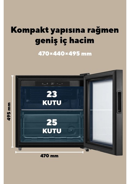 HMB-60 44 L Cam Kapılı Mini Buzdolabı (Minibar)