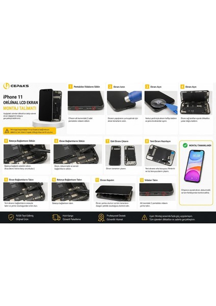 iPhone 11 Orijinal Revize Ekran LCD Panel