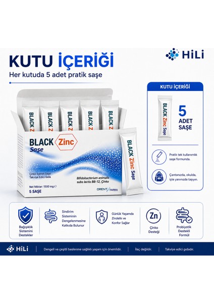 Black Zinc Probiyotik 5 Saşe modelleri