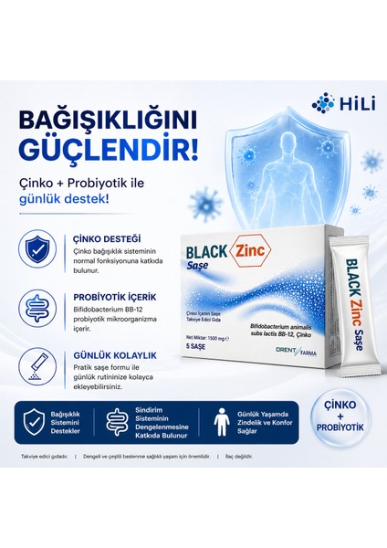 Black Zinc Probiyotik 5 Saşe