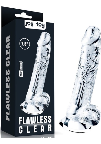 Şeffaf Jel Dildo 7.5 in Anal Vajinal Kullanım İçin Doku Özellikli Güvenli Materyal