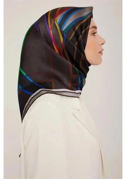 Ipek Eşarp Twill Füme Yeşil Mavi Mor