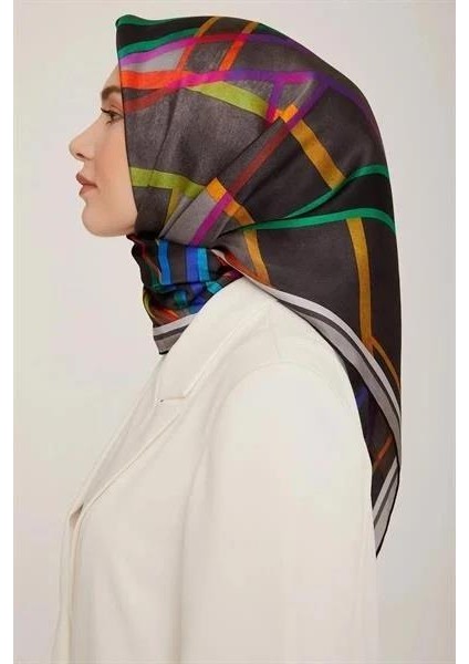 Ipek Eşarp Twill Füme Yeşil Mavi Mor