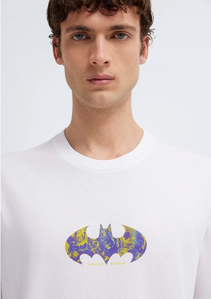 Batman Baskılı Beyaz Tişört 0613204-620