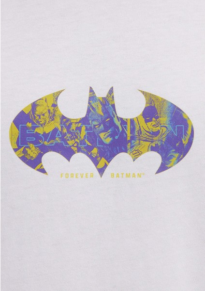 Batman Baskılı Beyaz Tişört 0613204-620