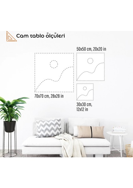 Göl Manzaralı Rustik Dekoratif Cam Tablo indirimleri