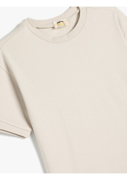 Basic Tişört Crop Fit Bisiklet Yaka Kısa Kollu Pamuklu modelleri