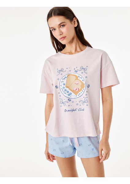 Rahat Kesim Baskılı Pamuklu Şortlu Pijama Takımı fiyatları