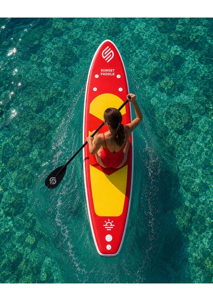 Crazy Fan Sarı Kırmızı Şişme SUP Board / Paddle Board 320 cm
