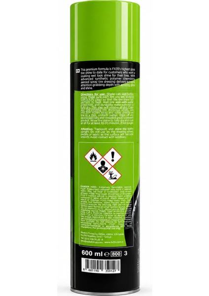 FX35 Luster Lastik Parlatma Spreyi 600 ml fiyatları