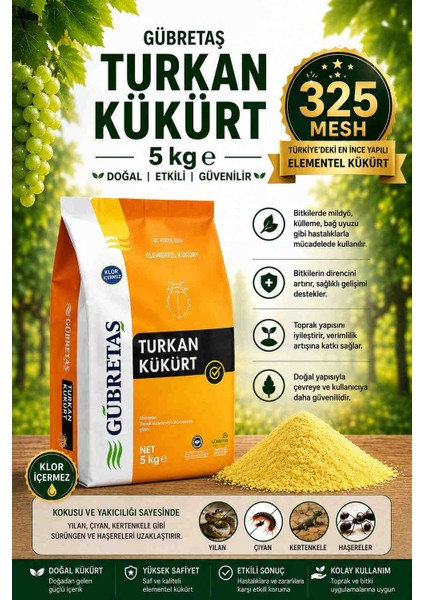 Turkan Organik Elementel Kükürt 5kg - BBG fiyatları