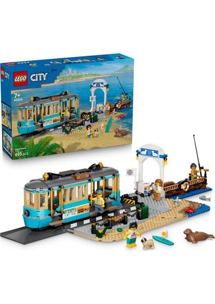 LEGO ® City Klasik Plaj Tramvayı 60506 - 7 Yaş ve Üzeri Çocuklar için 5 Minifigür İçeren Yaratıcı Oyuncak Yapım Seti (693 Parça)