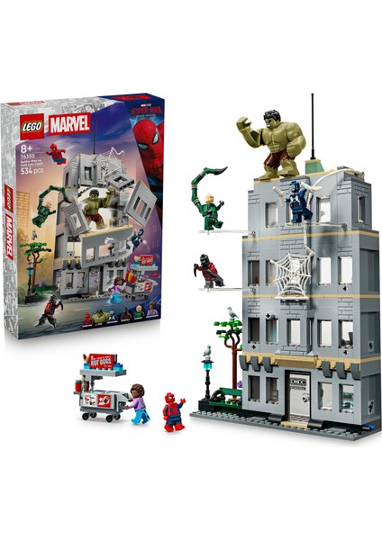 LEGO ® ǀ Marvel Örümcek Adam ve Hulk’ın Destansı Çarpışması 76350 - 8+ Yaş için 6 Karakter İçeren Oyuncak Yapım Seti (534 Parça)